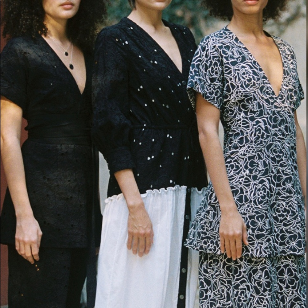 DYVNA RARE NWT Black and White Eyelet Cotton Midi Dress